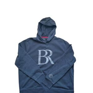 Banana Republic Men's Size XL Black Graphic Logo Pullover Hoodie Sweatshirt